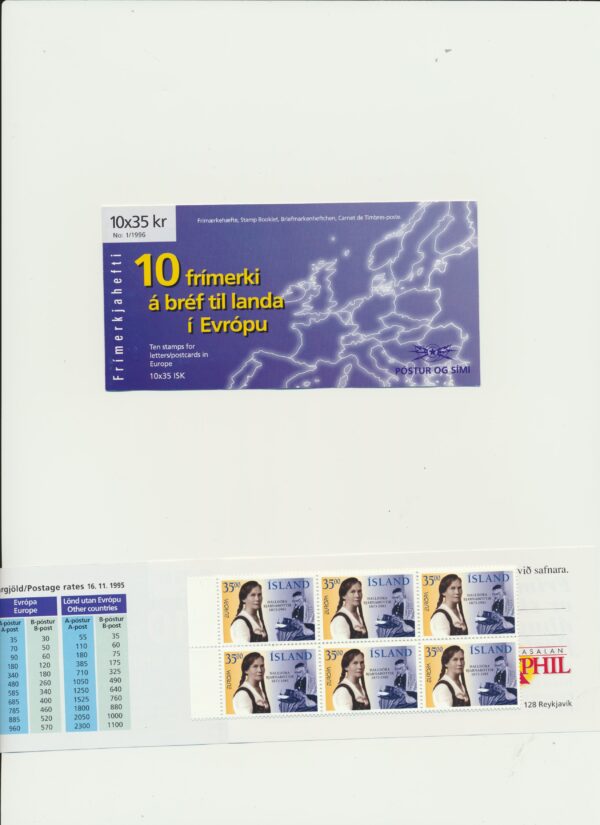 Iceland-booklet-issued-1996-Nh-Mint. Facit H-30