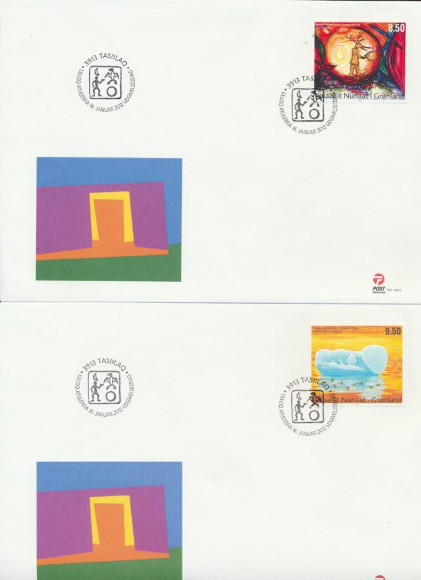 Greenland FDCs  issued 2012 on FDC covers. no Blocks. - Image 2