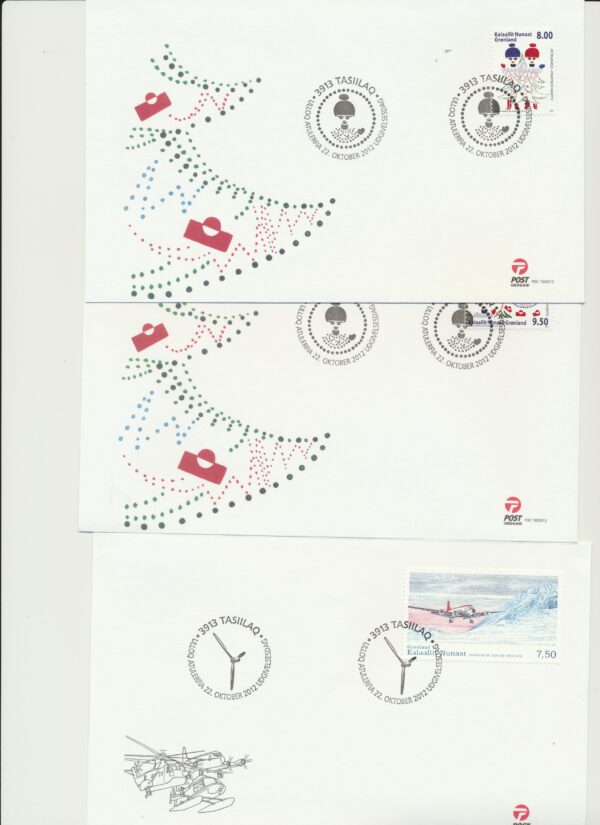 Greenland FDCs  issued 2012 on FDC covers. no Blocks. - Image 8