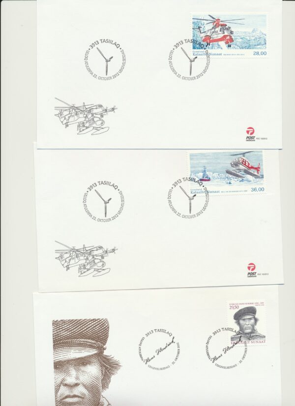 Greenland FDCs  issued 2012 on FDC covers. no Blocks. - Image 7
