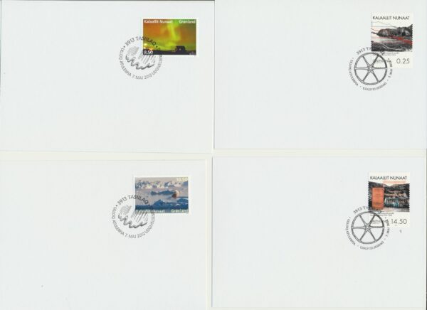 Greenland FDCs  issued 2012 on FDC cards. no Blocks. - Image 5