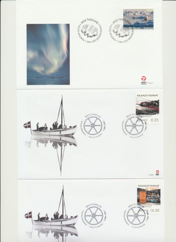 Greenland FDCs  issued 2012 on FDC covers. no Blocks. - Image 5