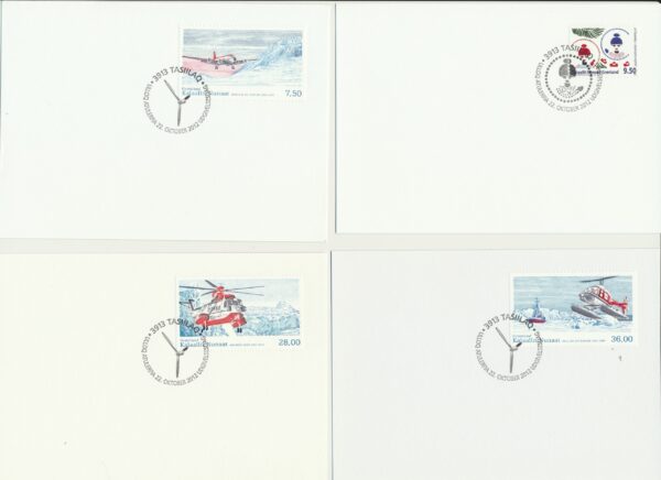 Greenland FDCs  issued 2012 on FDC cards. no Blocks. - Image 3