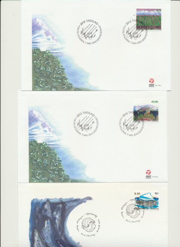 Greenland FDCs  issued 2012 on FDC covers. no Blocks. - Image 4