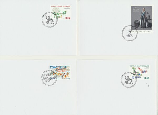Greenland FDCs  issued 2012 on FDC cards. no Blocks. - Image 2