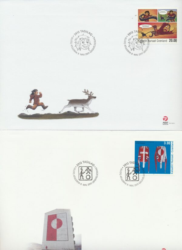 Greenland FDCs issued 2011 on FDC  covers. no Blocks. - Image 2