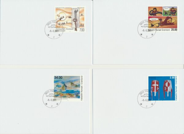 Greenland FDCs issued 2011 on FDC cards. no Blocks. - Image 4