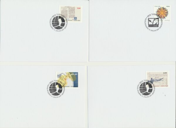 Greenland FDCs issued 2011 on FDC cards. no Blocks.
