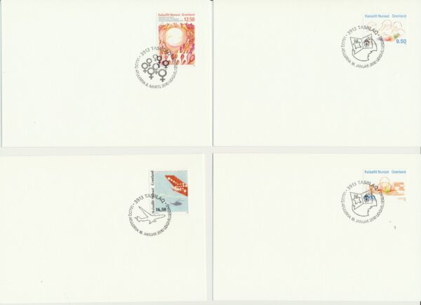 Greenland FDCs issued 2010 on FDC cards. no Blocks. - Image 5