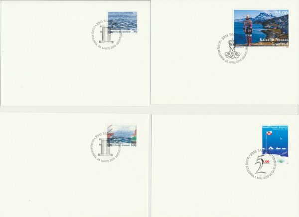 Greenland FDCs issued 2010 on FDC cards. no Blocks. - Image 4