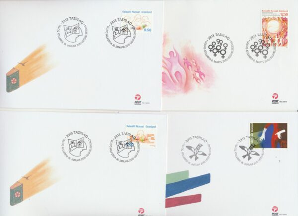 Greenland FDCs issued 2010 on FDC covers. no Blocks. - Image 5