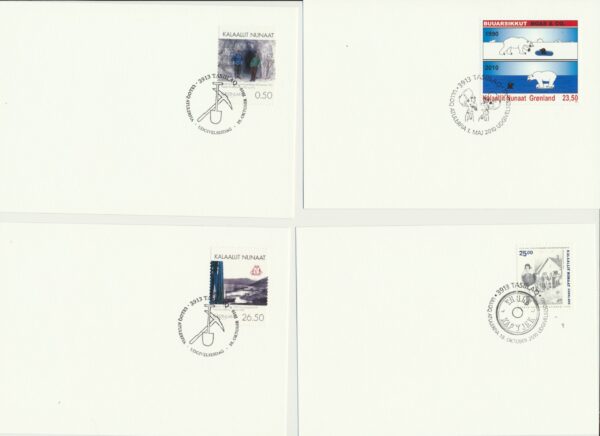 Greenland FDCs issued 2010 on FDC cards. no Blocks. - Image 3