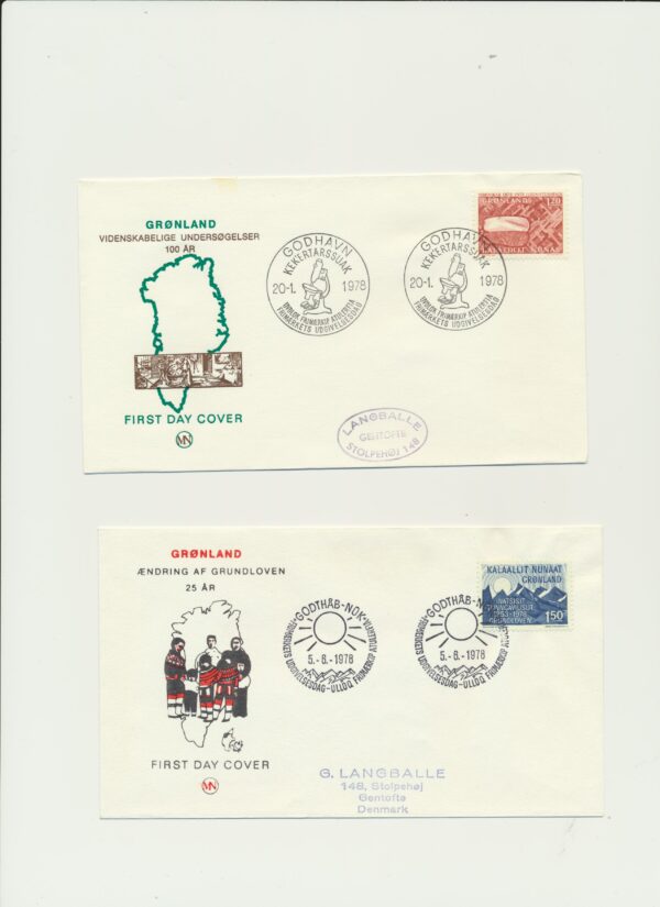 Greenland FDCs issued 1978 on FDC covers. with Blocks. - Image 2