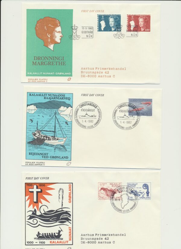 Greenland FDCs issued 1983 on FDC covers. with Blocks.
