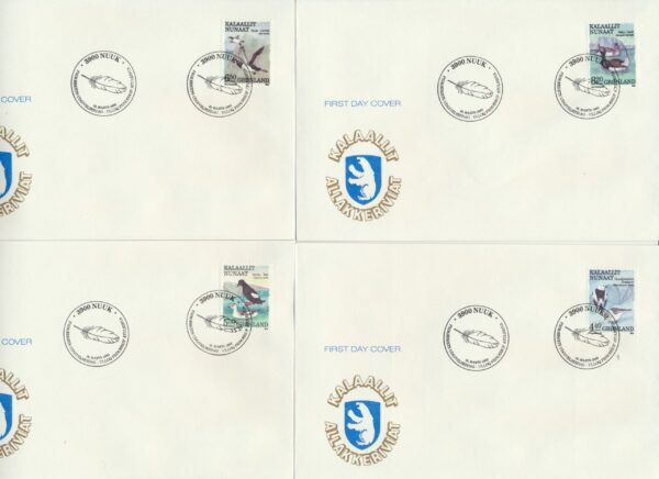 Greenland FDCs issued 1989 on FDC covers. with Blocks.