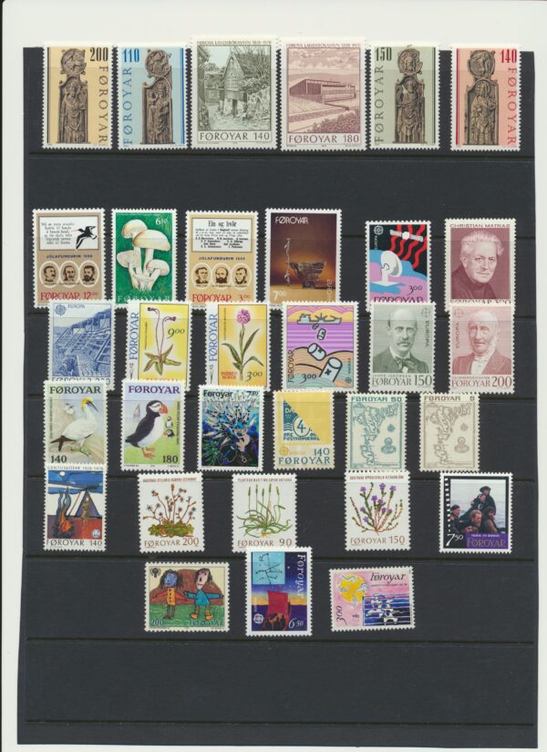 The Faroes 100 Different NH Mint stamps. Many high values. Very fine. - Image 3