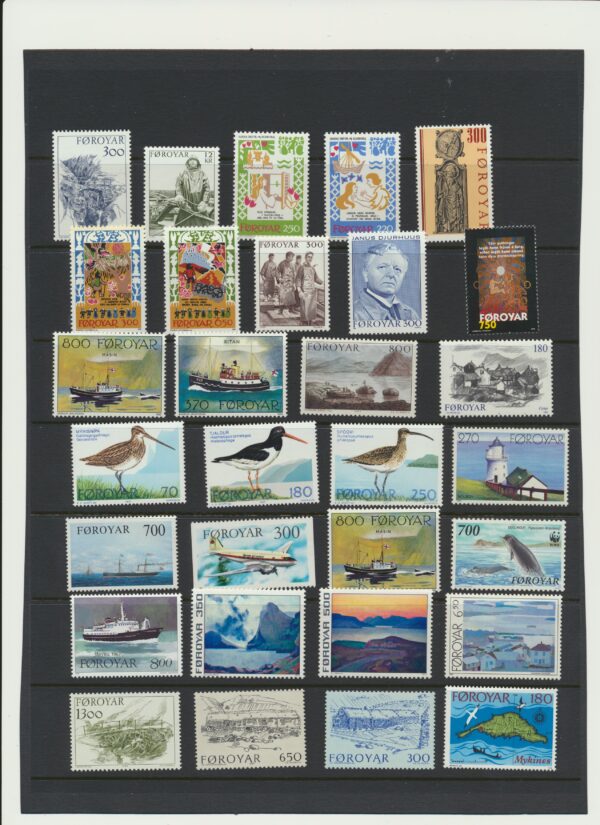 The Faroes 100 Different NH Mint stamps. Many high values. Very fine. - Image 2