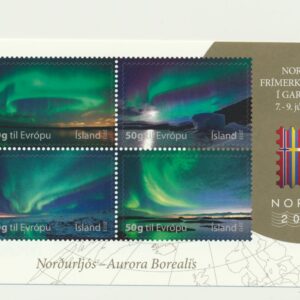 Northern Lights. Iceland a beautiful block NH Mint.