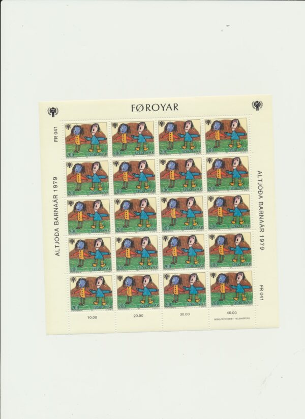 Faroe Islands  Set of full sheets of International Year of the child in 1979. NH Mint - Image 2