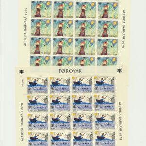 Faroe Islands  Set of full sheets of International Year of the child in 1979. NH Mint