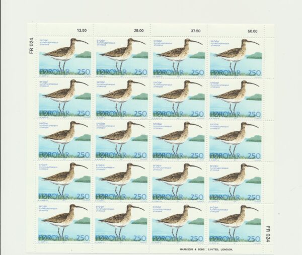 Faroe Islands  Set of full sheets of Birds from 1977. NH Mint - Image 3
