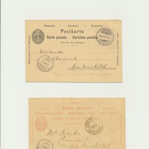 Switzerland - Suisse - two Carte Postale from 1896-7. All used with full letter.