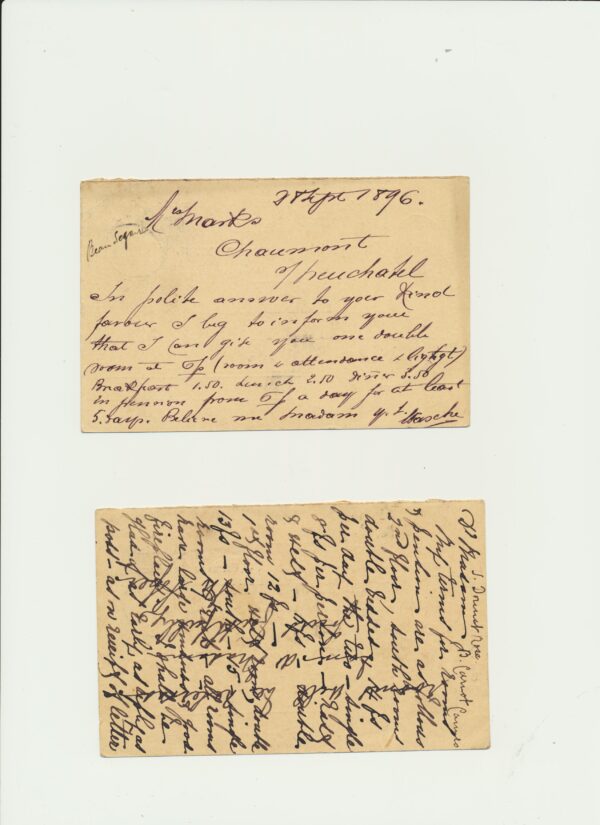 Switzerland - Suisse - two Carte Postale from 1896-7. All used with full letter. - Image 2