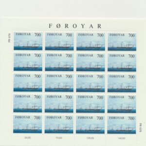 The Faroes Full set of 3 in whole sheets Ships Wessels  NH Mint.
