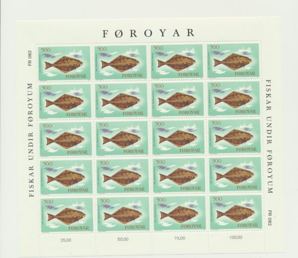 The Faroes Full set of 4 in whole sheets Fishes  NH Mint. - Image 3