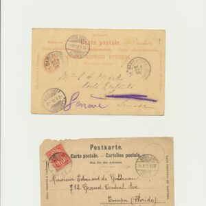 Switzerland - Suisse - two Carte Postale from 1896-9. All used with full letter.