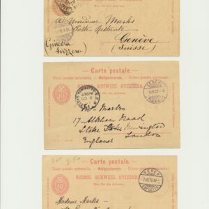 Switzerland  three Carte Postale from 1896-7. All used with full letter.