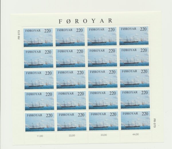 The Faroes Full set of 3 in whole sheets Ships Wessels  NH Mint. - Image 2