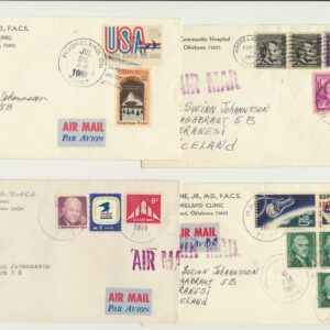 USA  4 Beautiful Covers from 1961-69.  Sent to Iceland.